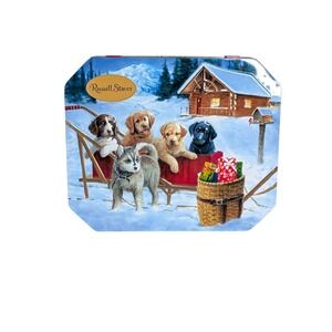 Russell Stover North‎ Pole Express Puppy Sled Holiday Tin EMPTY James Killen Art